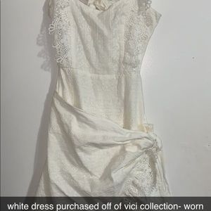 Vici Collection White lace tie dress sz Lg
